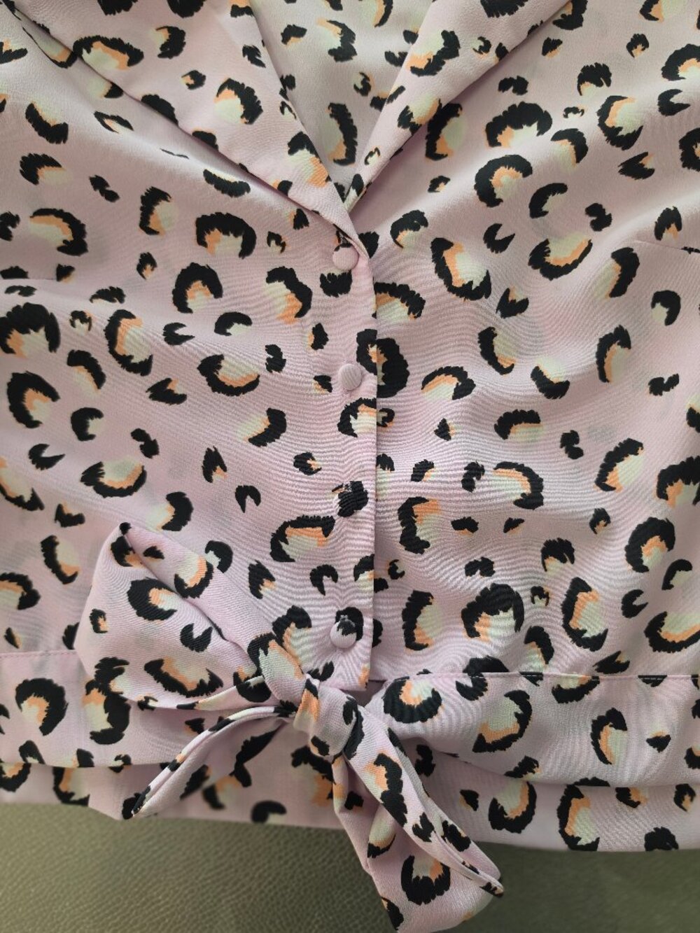 Topshop Pink Leopard Print Balloon Sleeve Blouse US 10 - Picture 12 of 16